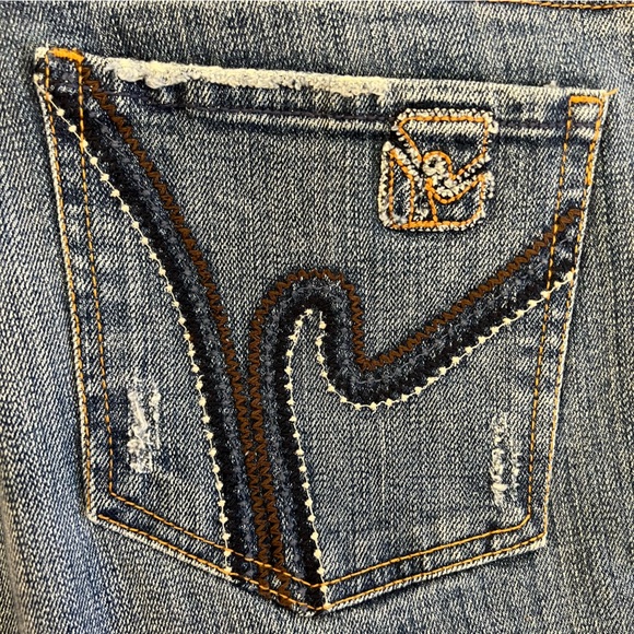 Citizens Of Humanity Boho #111 Distressed Low Waist Stretch Bootcut Jeans SZ 27 - Picture 6 of 16